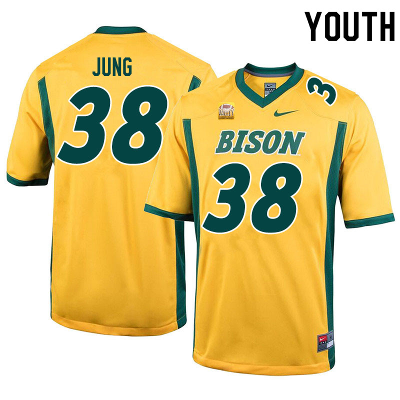 Youth #38 Sam Jung North Dakota State Bison College Football Jerseys Sale-Yellow